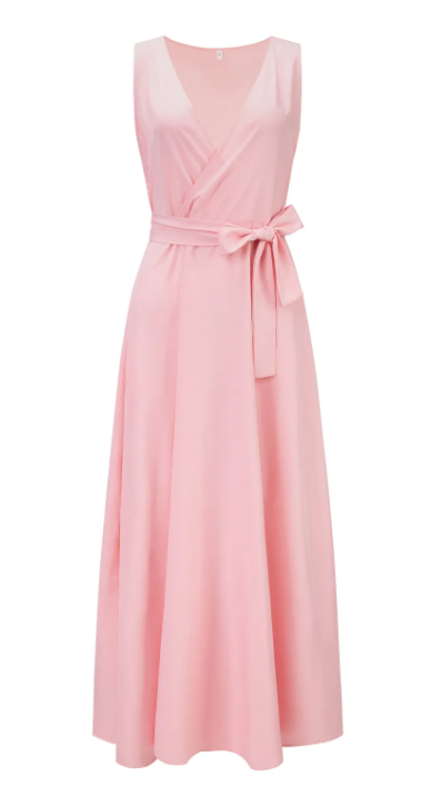 Wille Dames Lange Jurk | Elegante V-hals, Donkergroen Maxi Jurk 7