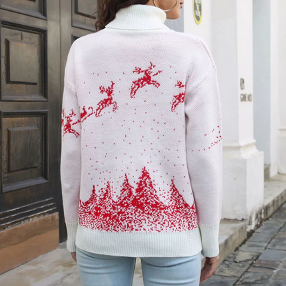 Willem Foute Kersttrui Dames | Comfortabele Pasvorm, Rendierprint 4