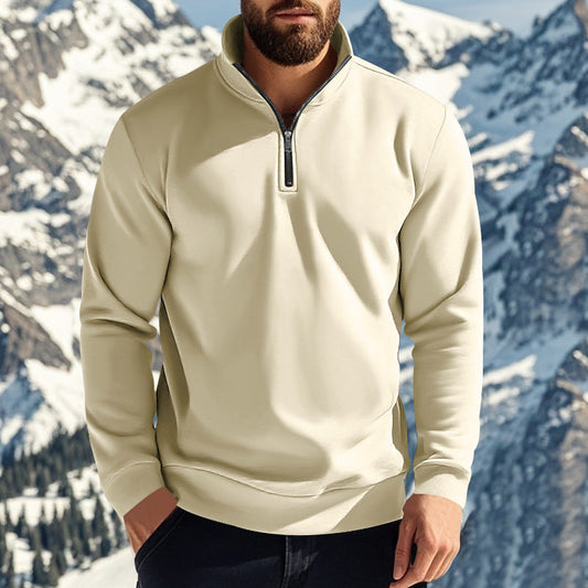 Heren Fleece Trui Warm en Comfortabel met Halve Rits - StudioMarella