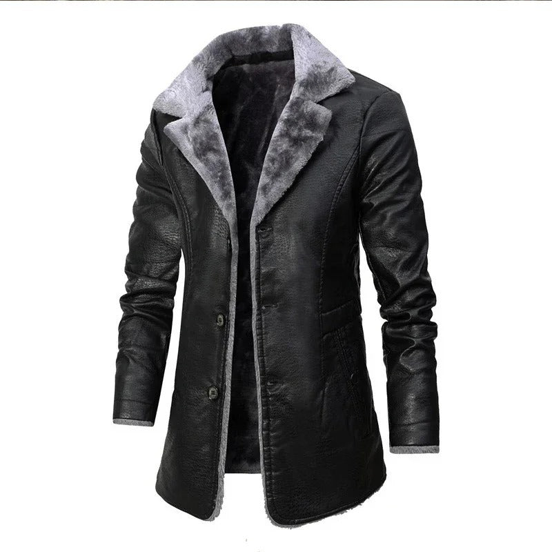 Willem Heren Winterjas | PU-Leer, Elegante Snit met Royale Isolatie 4