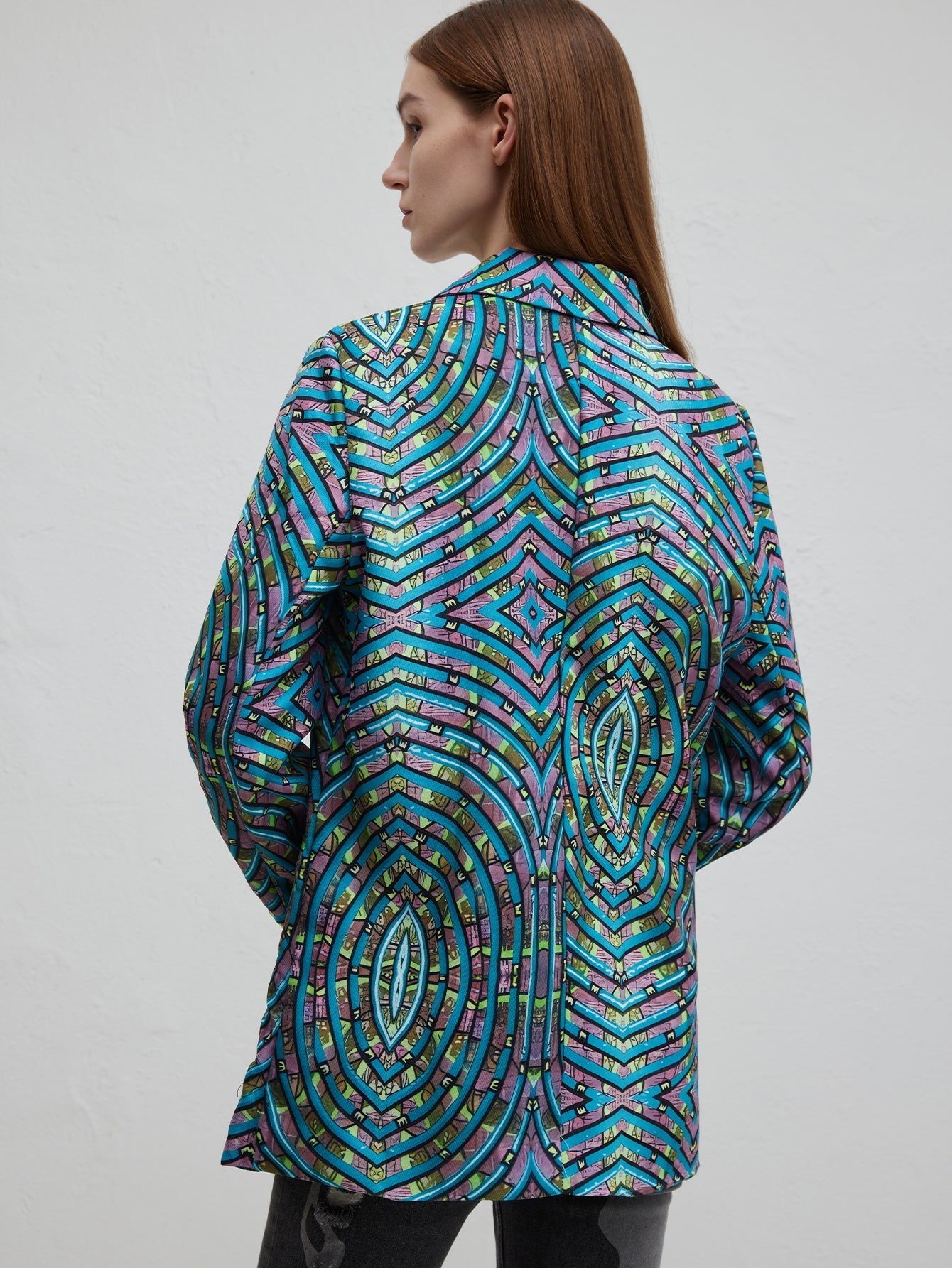 Willem Stijlvol Kantoorpak | 100% Polyester, Abstract Blauw Patroon 2
