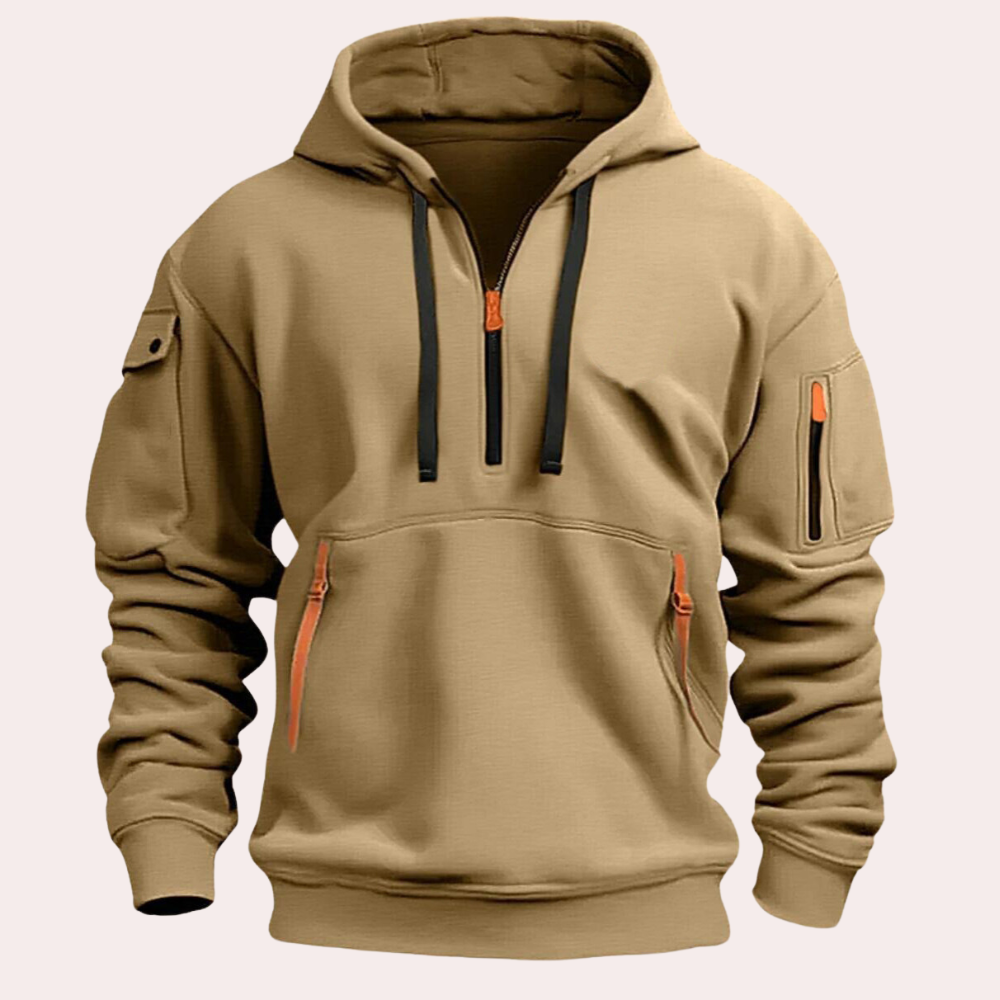 Zwarte Heren Hoodie Casual Warme Winterjas - StudioMarella