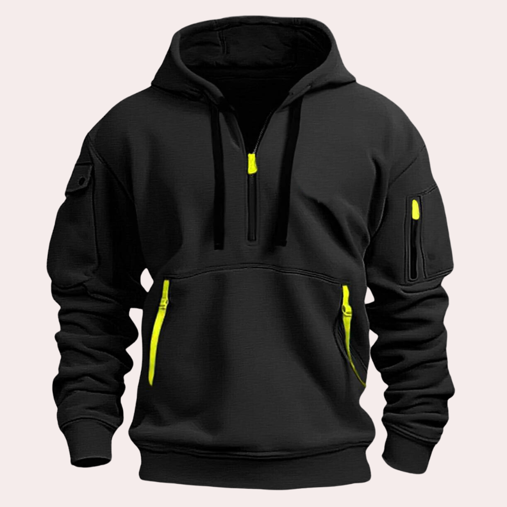 Willem Zwarte Heren Hoodie | Hoogwaardige Wolmix, Casual Winterstijl 1