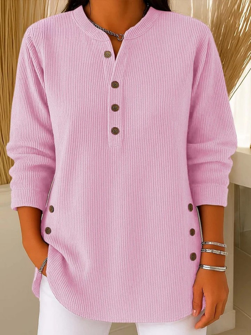 Alder | Geribbelde Henley Top voor Mannen Comfortabel - StudioMarella