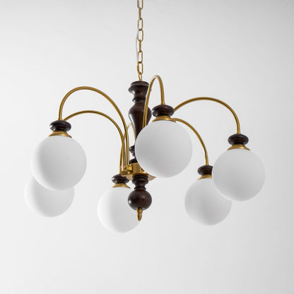 Hanglamp Industrieel 8 Armen Walnootkleur Goud Woonkamer Eetkamer Spinlamp Vintage Pendellamp Plafondlamp Verstelbaar