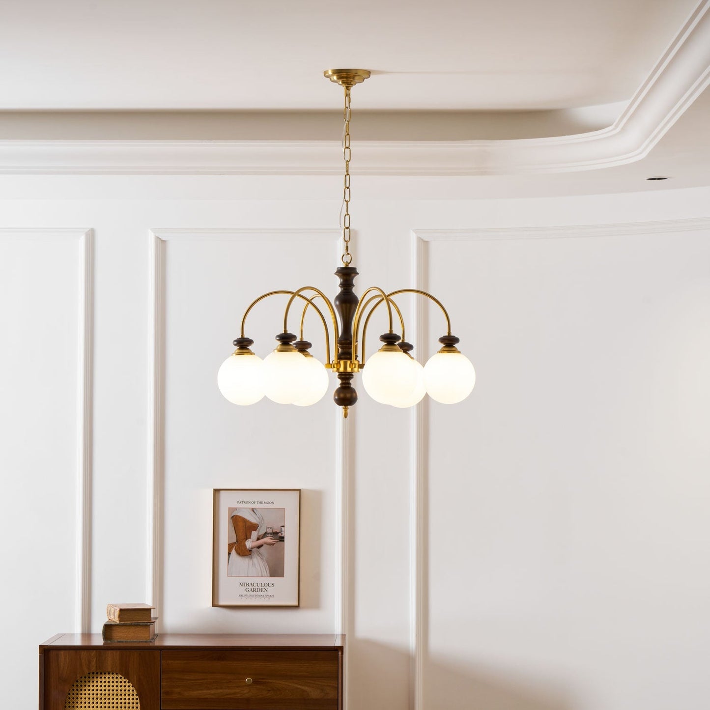 Hanglamp Industrieel 8 Armen Walnootkleur Goud Woonkamer Eetkamer Spinlamp Vintage Pendellamp Plafondlamp Verstelbaar