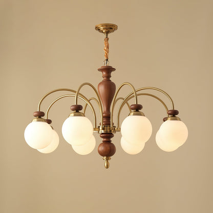 Hanglamp Industrieel 8 Armen Walnootkleur Goud Woonkamer Eetkamer Spinlamp Vintage Pendellamp Plafondlamp Verstelbaar
