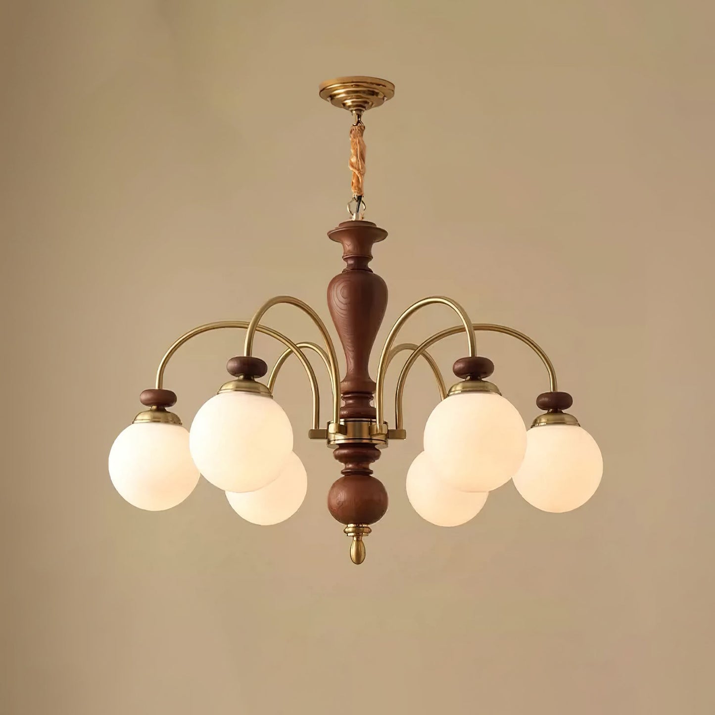 Hanglamp Industrieel 8 Armen Walnootkleur Goud Woonkamer Eetkamer Spinlamp Vintage Pendellamp Plafondlamp Verstelbaar