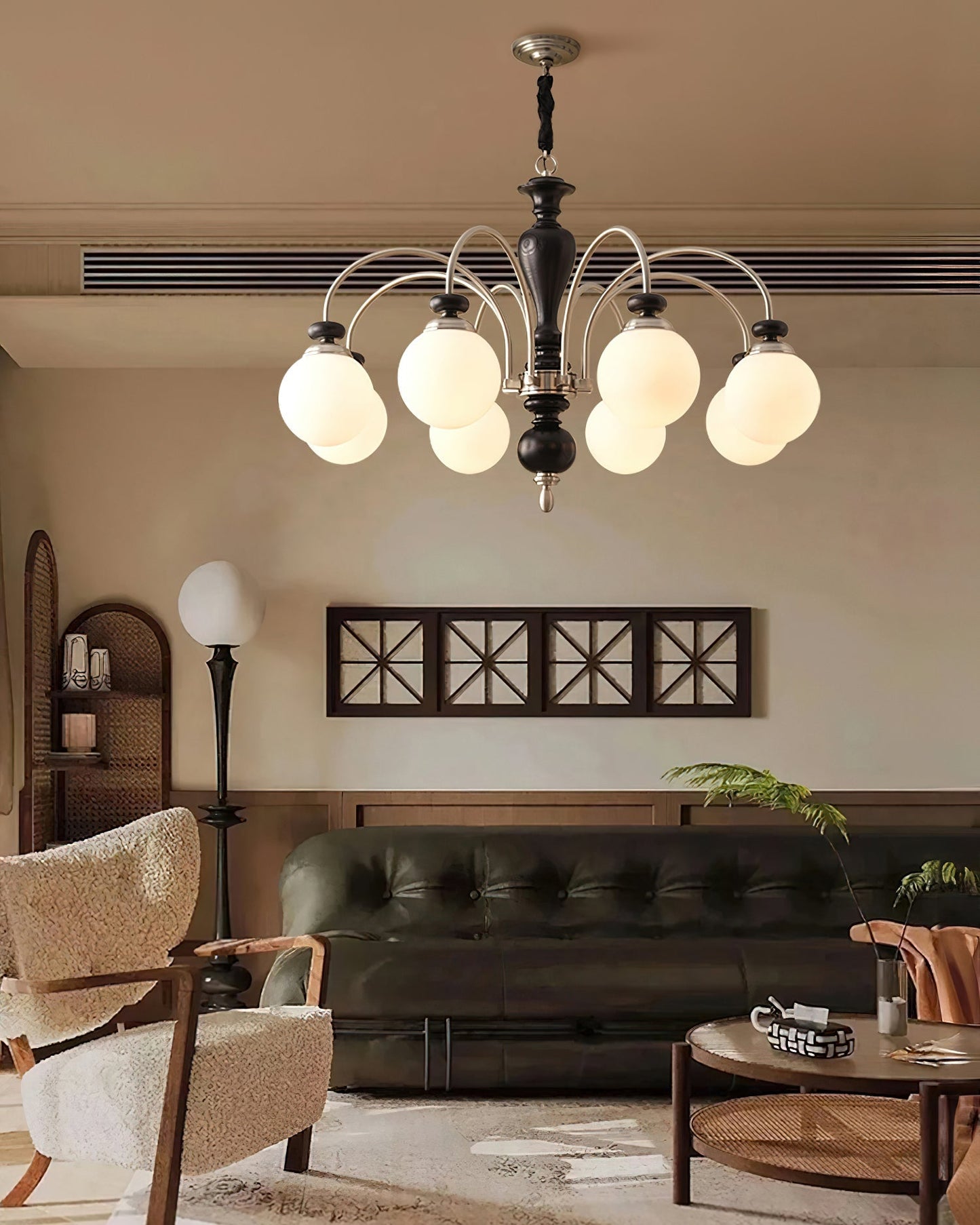 Hanglamp Industrieel 8 Armen Walnootkleur Goud Woonkamer Eetkamer Spinlamp Vintage Pendellamp Plafondlamp Verstelbaar