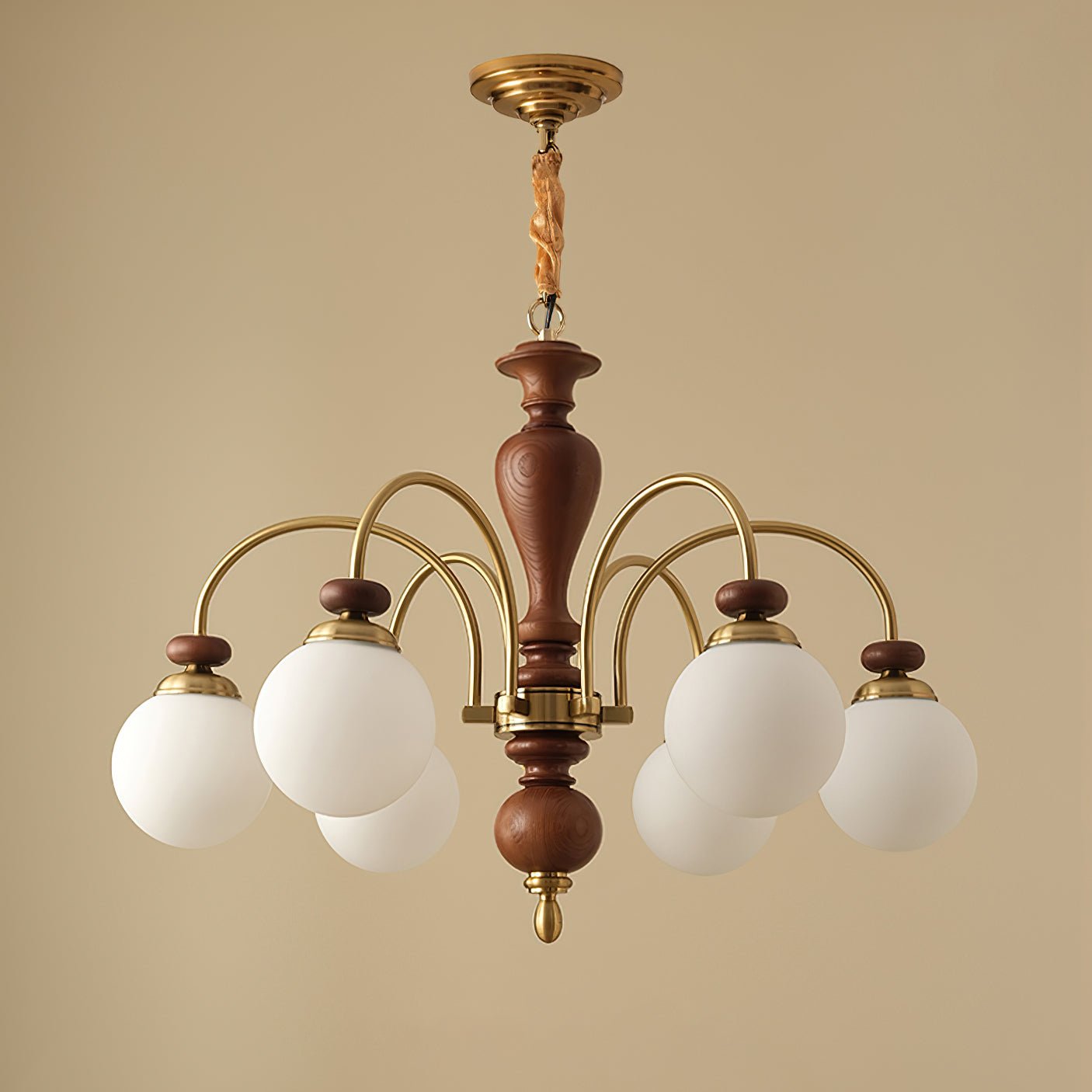 Hanglamp Industrieel 8 Armen Walnootkleur Goud Woonkamer Eetkamer Spinlamp Vintage Pendellamp Plafondlamp Verstelbaar