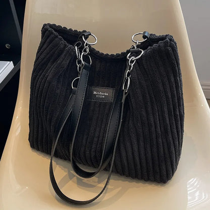 Vrouwen Handtas Fluweel Zwart Elegante Design