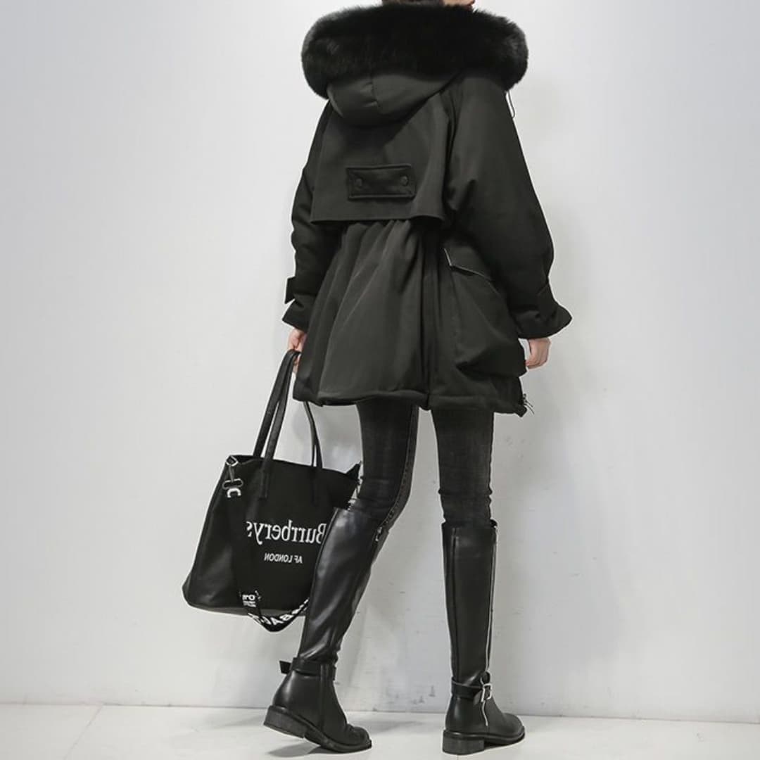 Dames Pufferjas Warme Winterparka Met Bontkraag - StudioMarella