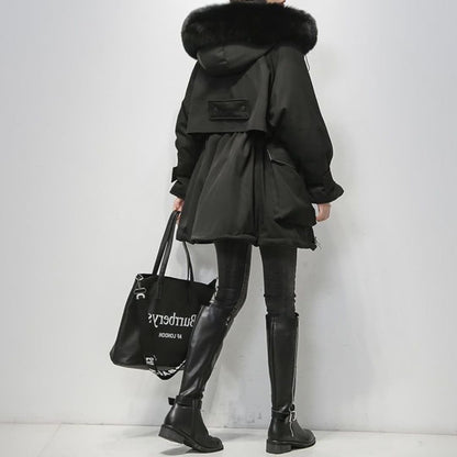 Dames Pufferjas Warme Winterparka Met Bontkraag - StudioMarella