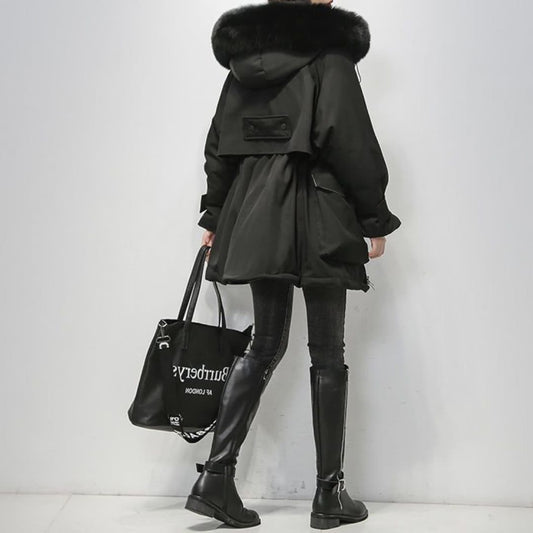 Dames Pufferjas Warm Winterparka met Bontkraag - StudioMarella