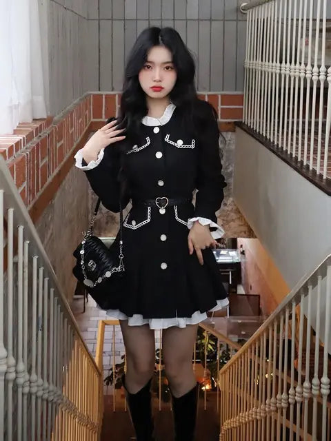 Korte Winterjurk Lolita Stijl Mini Jurk - StudioMarella