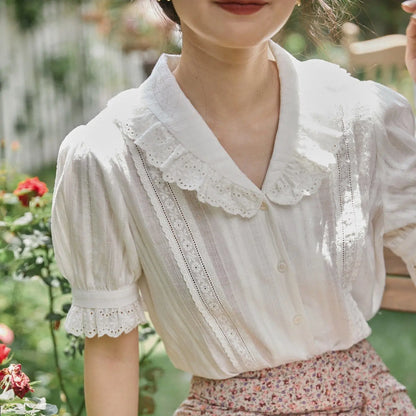 Lolita Blouse Jurk Stijl Roze Korte Mouw