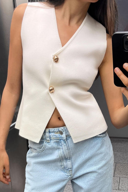 Mouwloze Gilet Top voor Dames - Elegant en Minimalistisch - StudioMarella