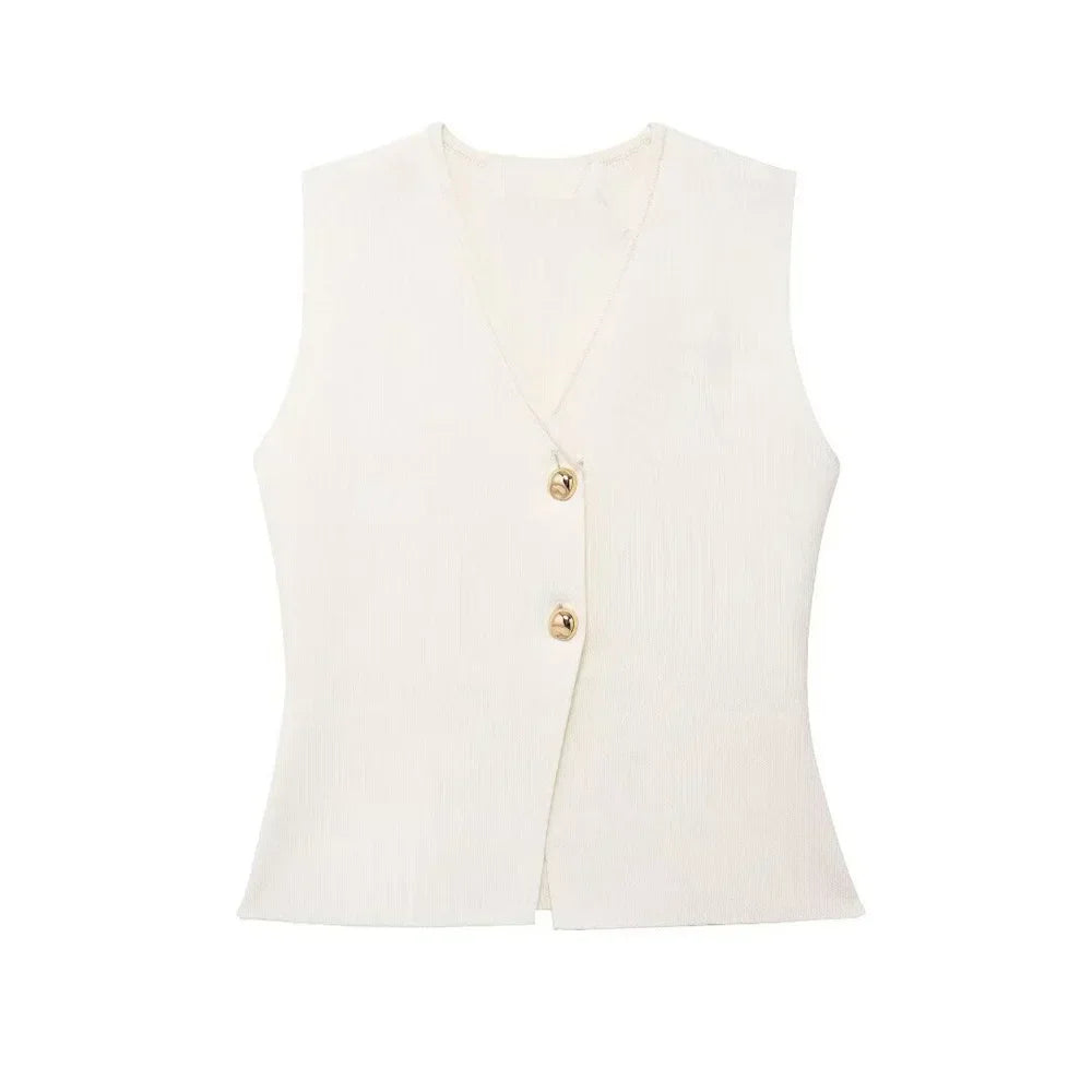 Mouwloze Gilet Top voor Dames - Elegant en Minimalistisch