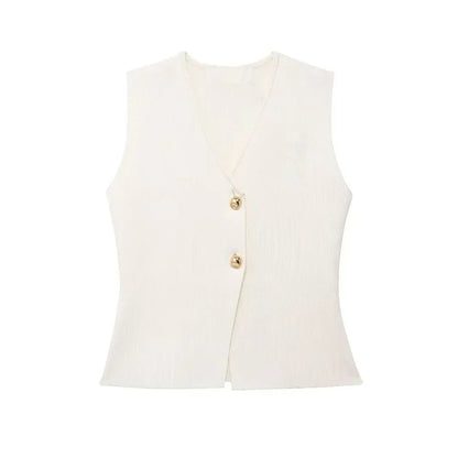 Mouwloze Gilet Top voor Dames - Elegant en Minimalistisch