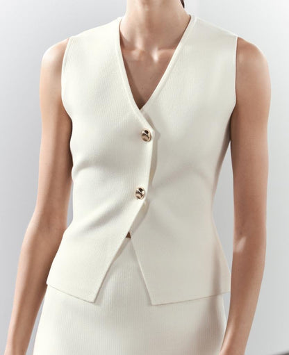 Mouwloze Gilet Top voor Dames - Elegant en Minimalistisch