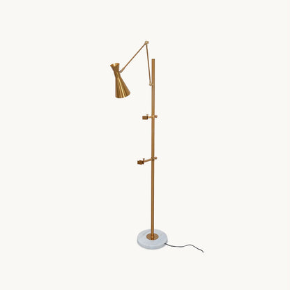 Vloerlamp met Ezelhouder Goudkleurig Frame Marmeren Voet E26/E27 Max 40W Moderne Verlichting voor Kunstwerken en Interieur