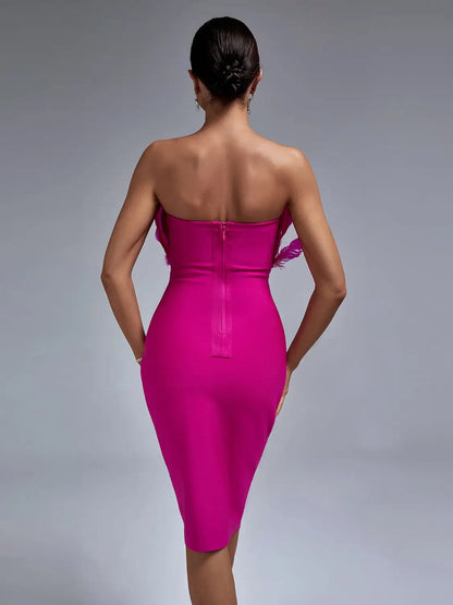 Feather Bandage Jurk Stijlvol Voor Vrouw
