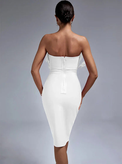 Feather Bandage Jurk Stijlvol Voor Vrouw