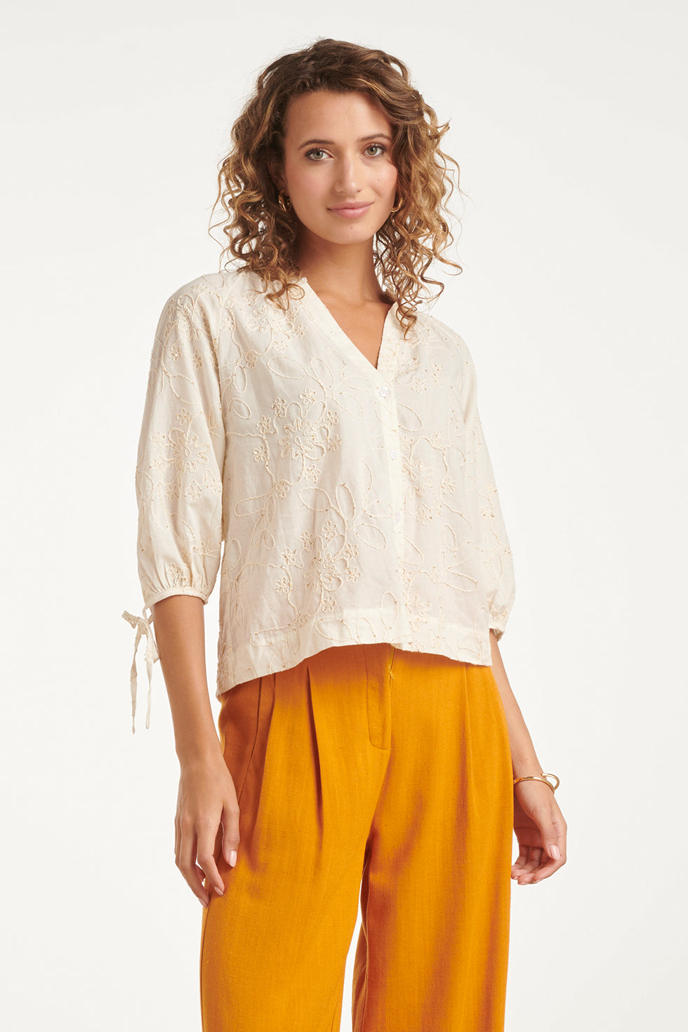 Witte Blouse Dames Met Borduurwerk | Luchtige Tops 3