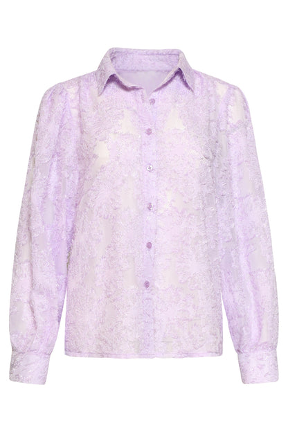 Witte Blouse Met Reliëfprint | Blouse Dames 1