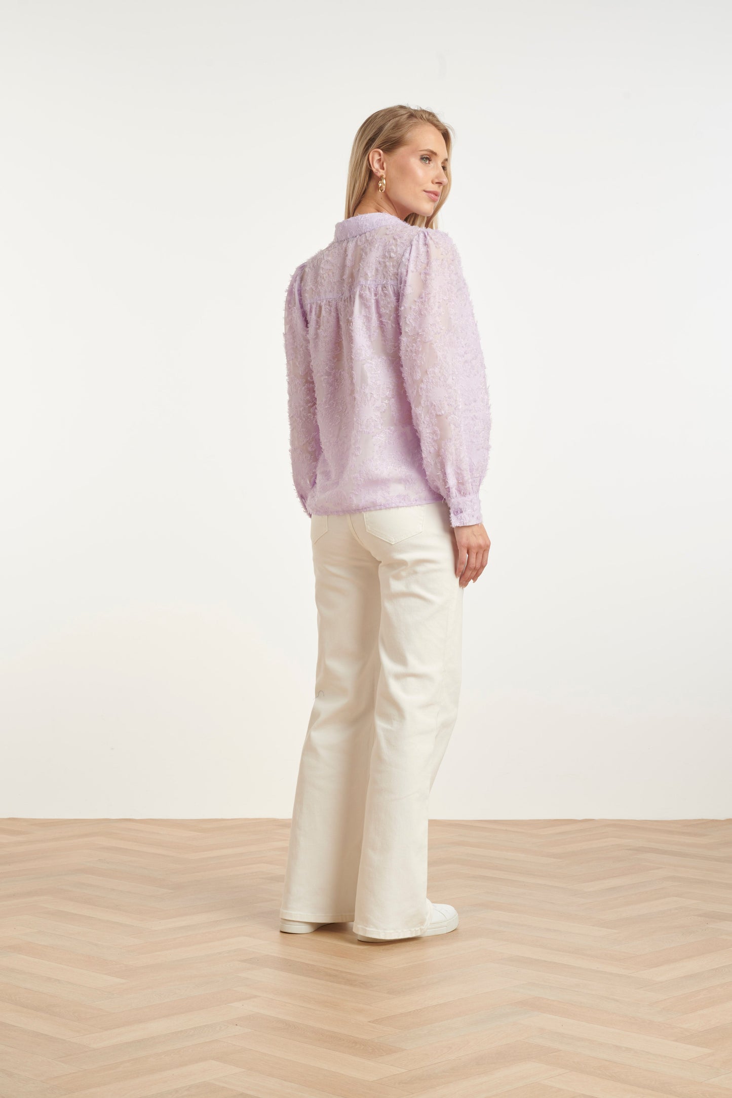 Witte Blouse Met Reliëfprint | Blouse Dames 4