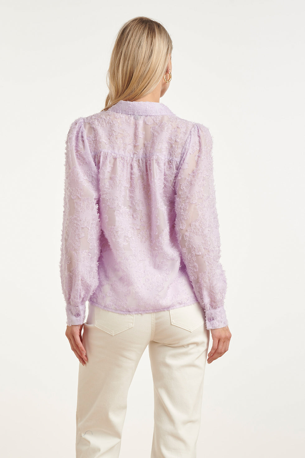 Witte Blouse Met Reliëfprint | Blouse Dames 5