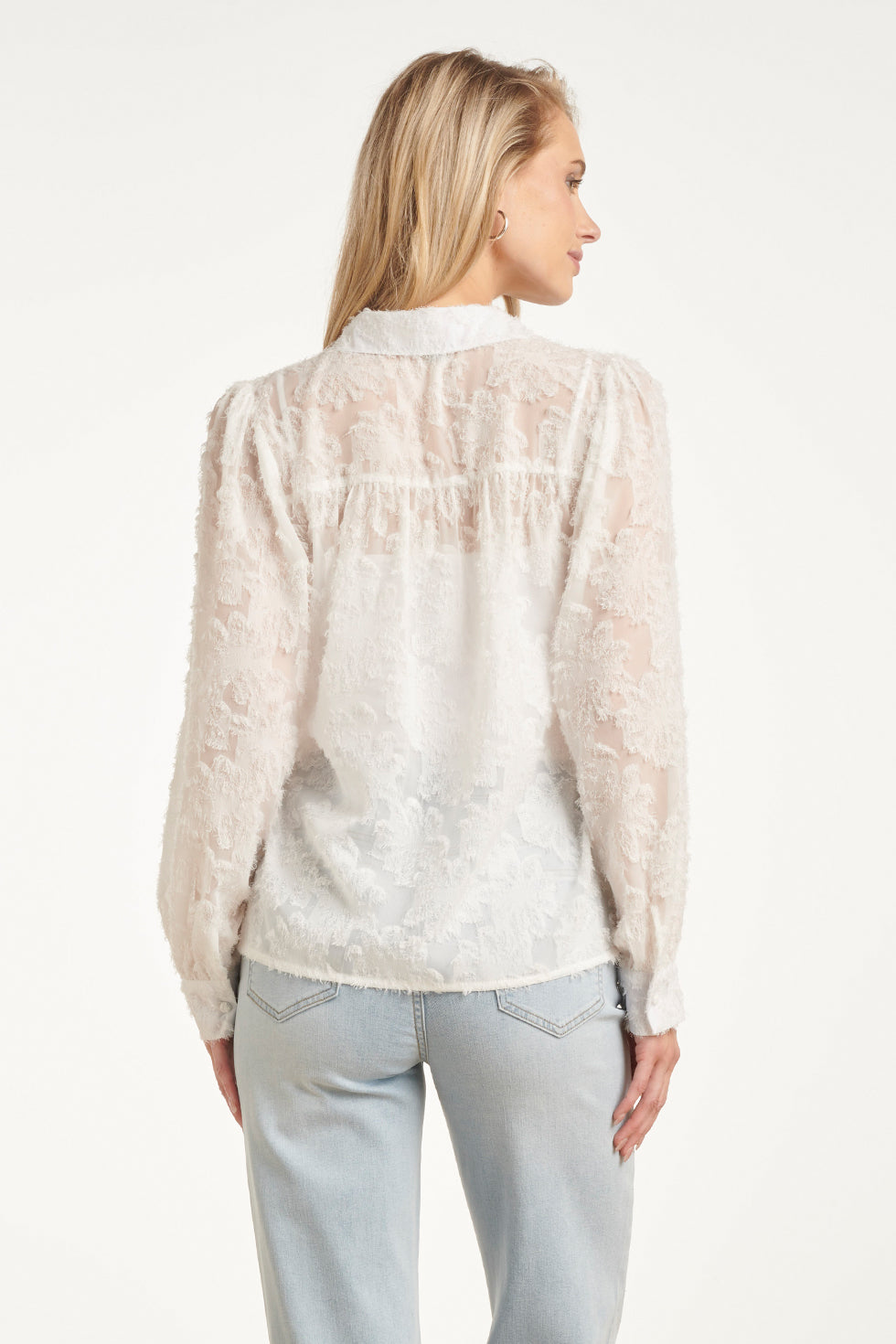 Witte Blouse Met Reliëfprint | Blouse Dames 5