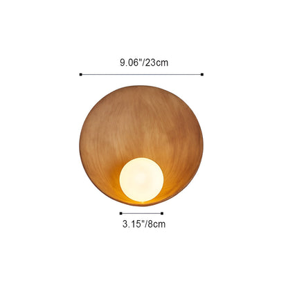 Wandlamp met Houtaccent en Melkglazen Kap – Sfeervolle Minimalistisch Verlichting