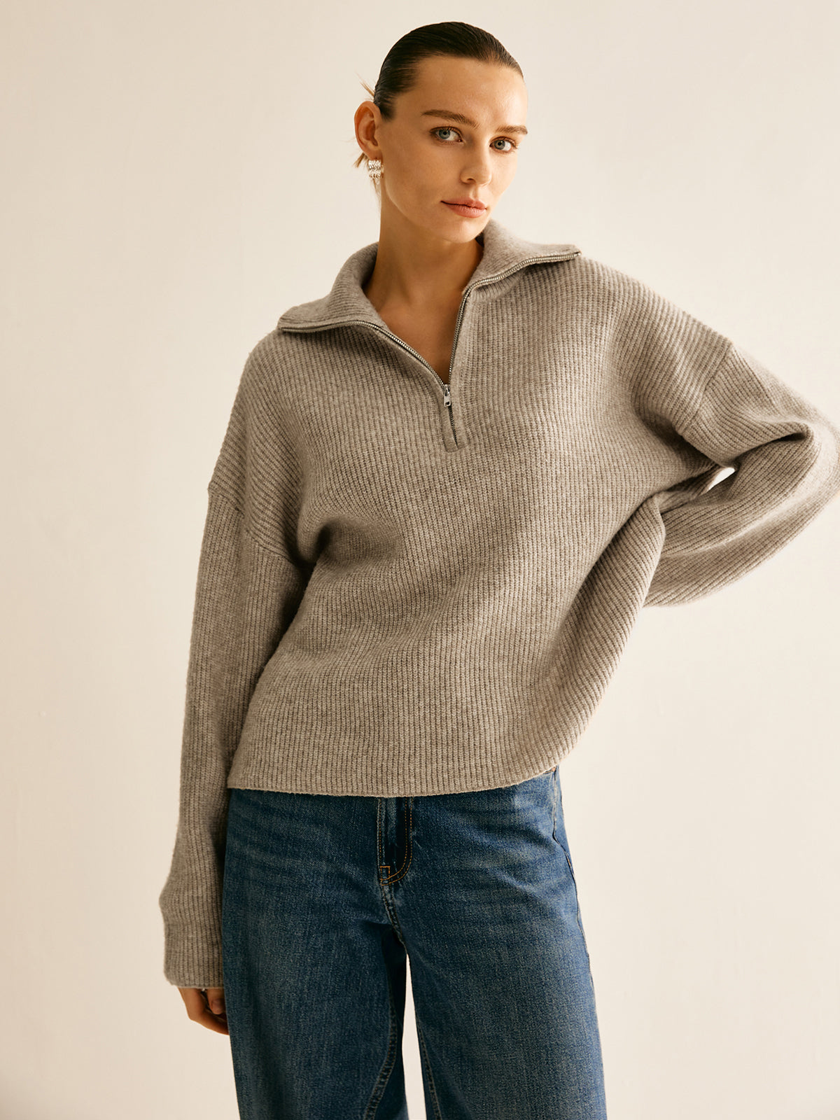 Dames Sweater Wol Mix Elastisch Casual Model