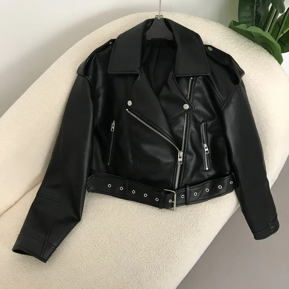 Dames Leerjack Zwart Elegante Stijl - StudioMarella