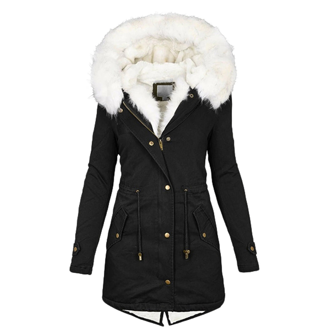 Dames Winterjas Lange Winddichte Fleece Jas - StudioMarella