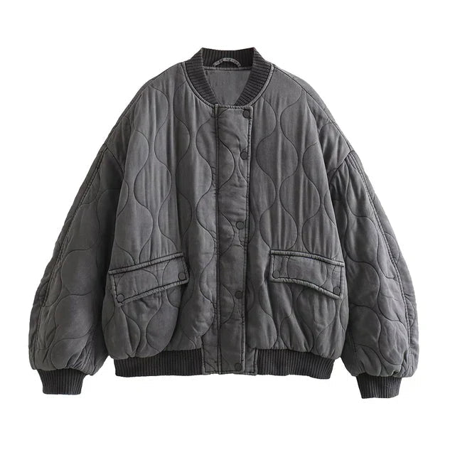 Dames Bomberjack Zwart Gewatteerd Comfortabel Modern - StudioMarella