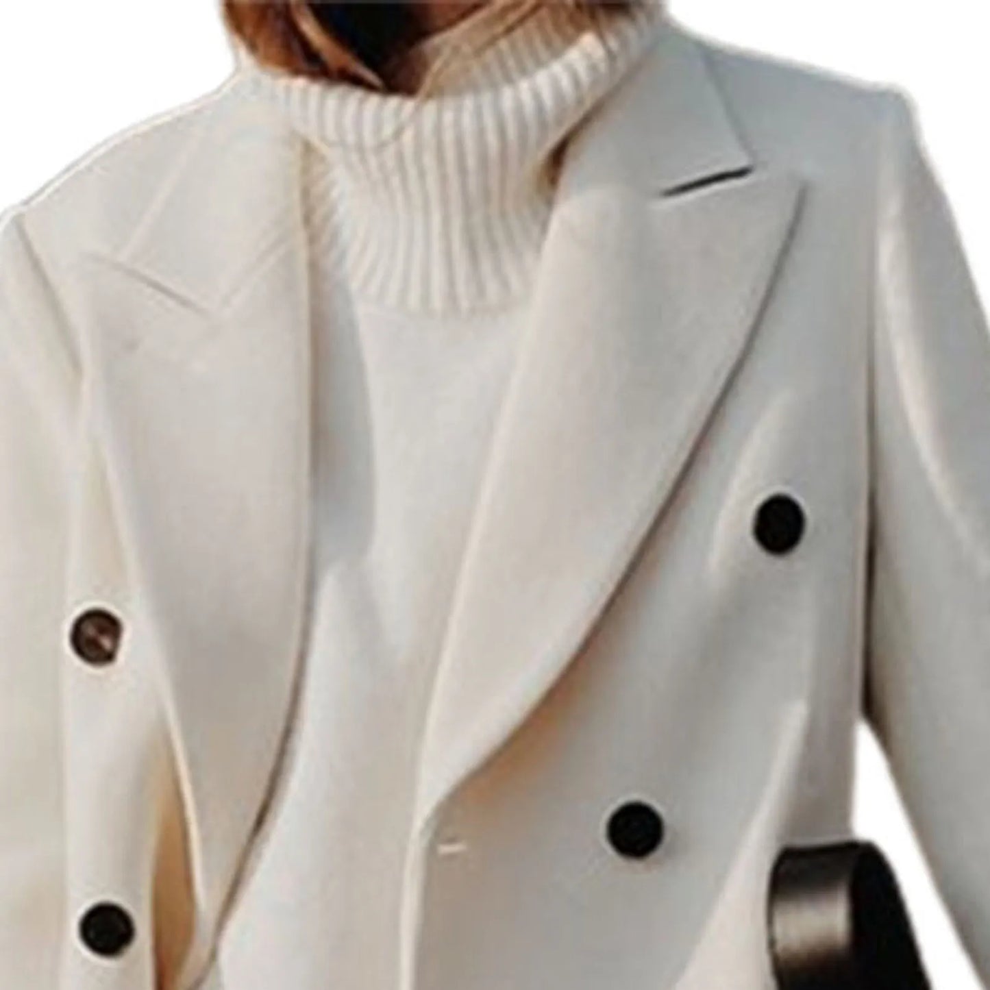 Damesjas Lange Wollen Jas Koreaanse Stijl Elegante Look