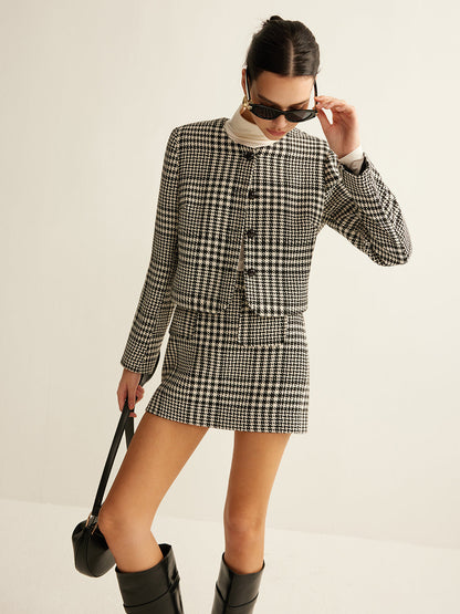 Damesjas Korte Lengte Wollen Chique Regular Fit