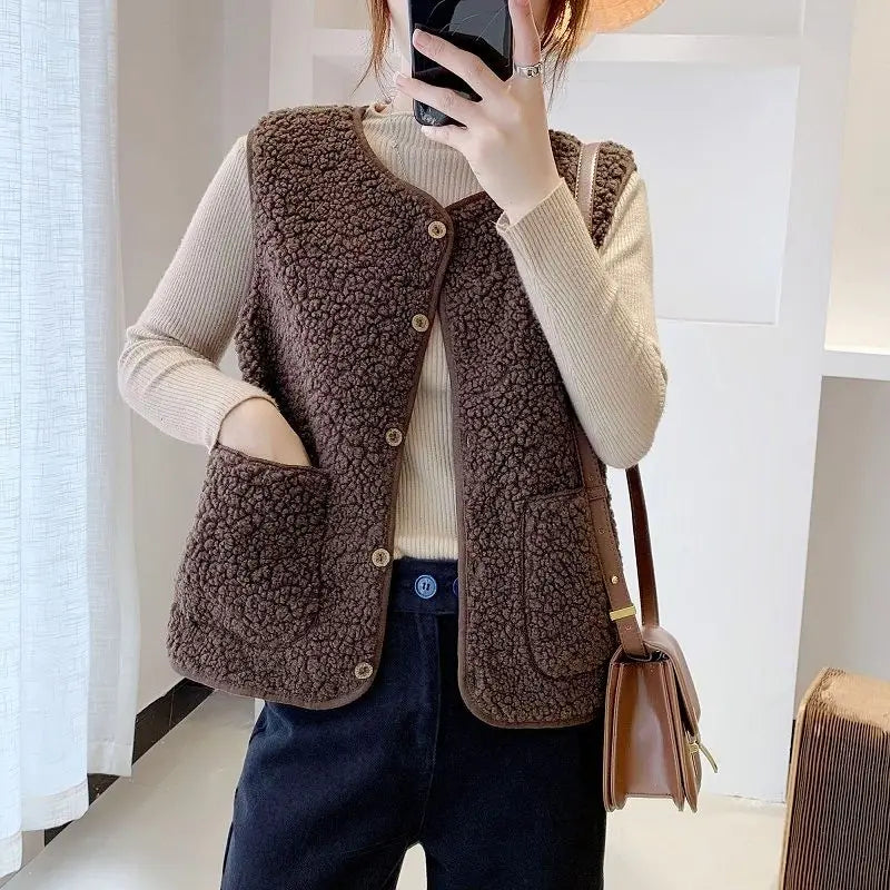 Teddyjas Zacht Pluche Dames Warme Gilet