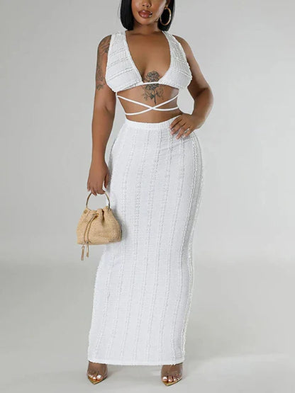 Zomerse Gebreide Set Vrouwelijk Chic
