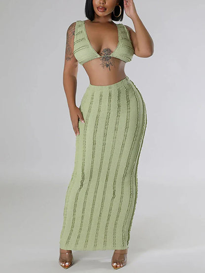 Zomerse Gebreide Set Vrouwelijk Chic