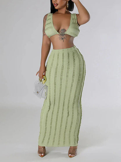 Zomerse Gebreide Set Vrouwelijk Chic
