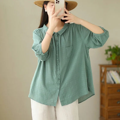 Vrouwen Shirt Katoen Zomerjurk Casual Lente Zomer