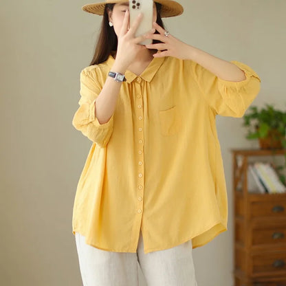 Vrouwen Shirt Katoen Zomerjurk Casual Lente Zomer
