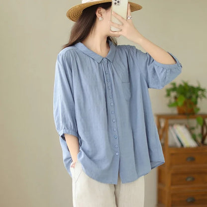 Vrouwen Shirt Katoen Zomerjurk Casual Lente Zomer