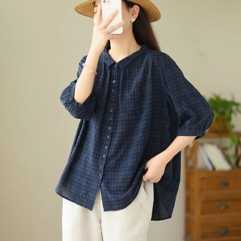 Vrouwen Shirt Katoen Zomerjurk Casual Lente Zomer