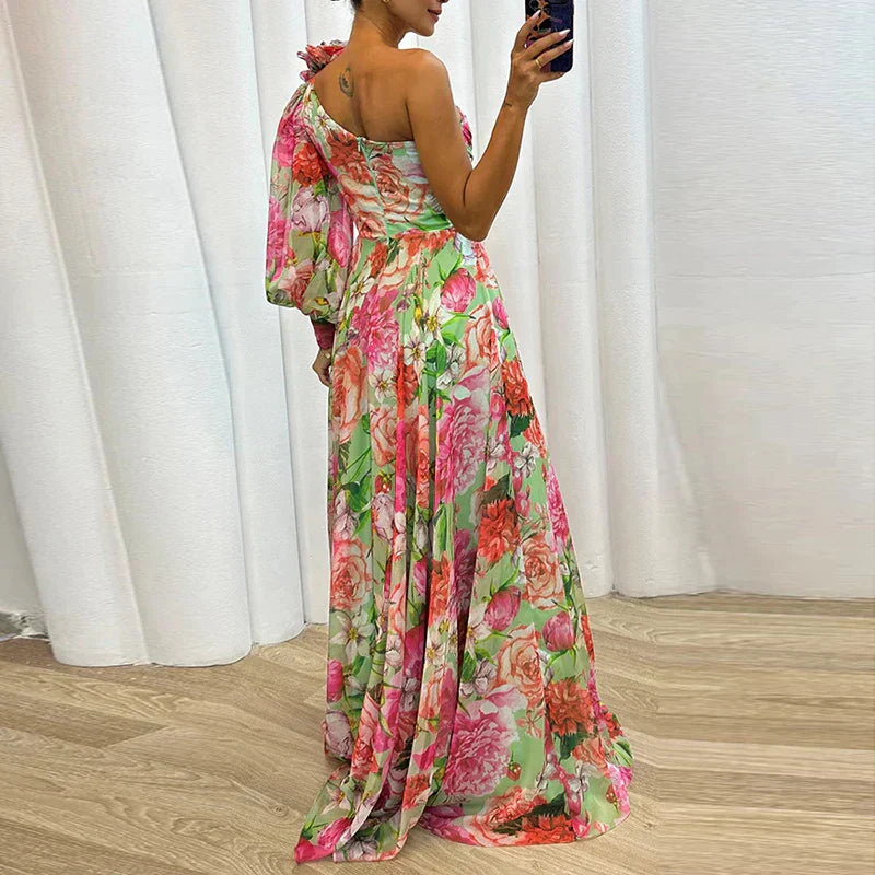 Elegante Maxi Jurk met 1 Mouw voor Vrouw