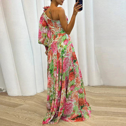 Elegante Maxi Jurk met 1 Mouw voor Vrouw