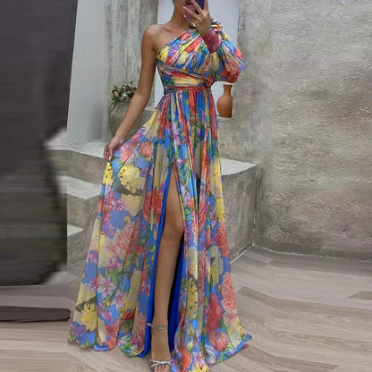Elegante Maxi Jurk met 1 Mouw voor Vrouw